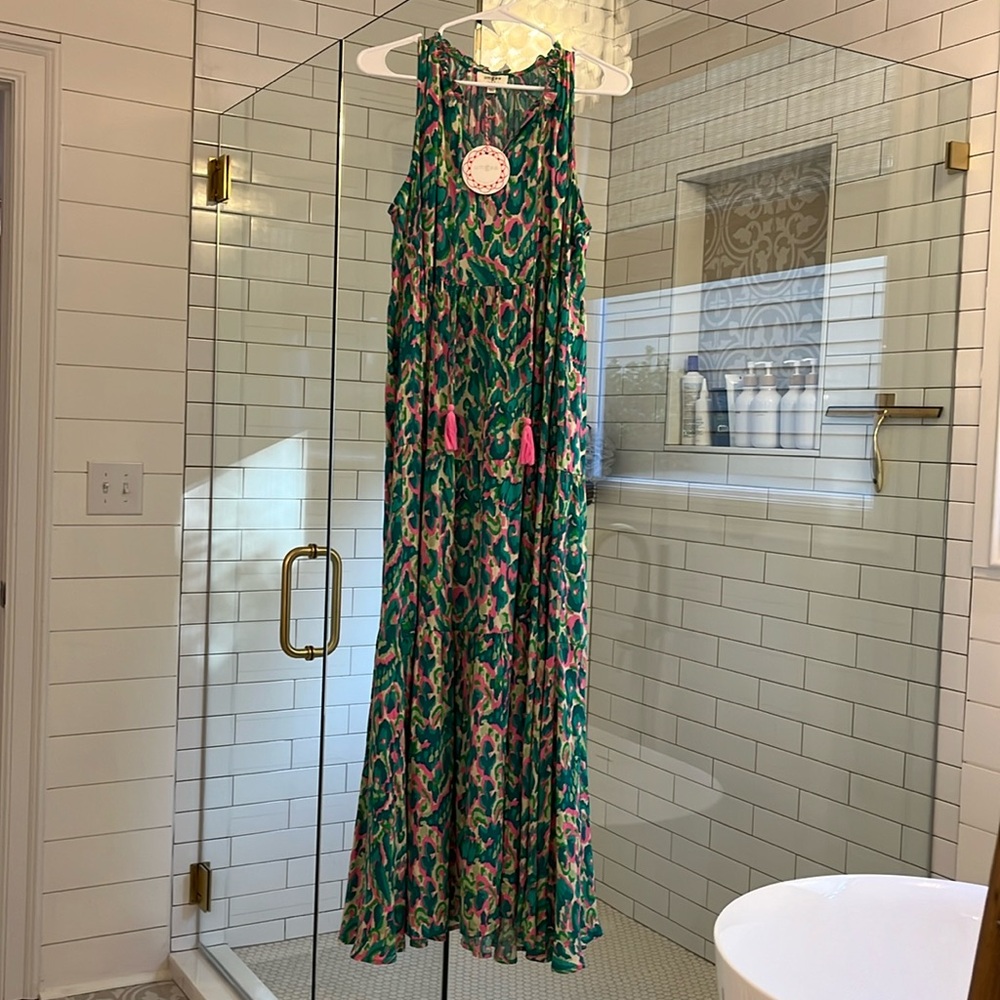 Umgee (from boutique), large, adorable tassels, pink and green